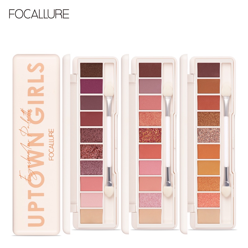 FOCALLURE 9 Colours Shimmer Eyeshadow Palette - kosmetik Mata (BPOM,100% ORIGINAL)