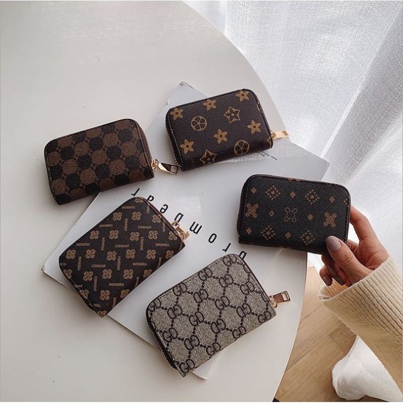 ✓ BISA COD✓ Dompet Kartu Kulit Wanita Dompet Kartu Mini Resleting Motif Terbaru Dompet Koin Serbaguna Fashion Korea