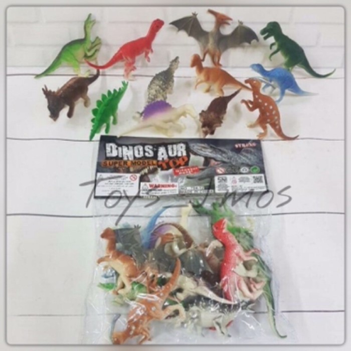 MAINAN DINOSAURUS KARET FAMILY SET 12 PCS MURAH