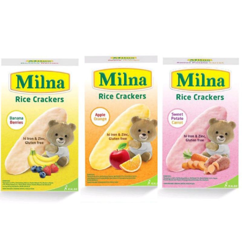 PROMO MURAH terbatas  Milna Rice Crackers 20 Gram Snack Bayi