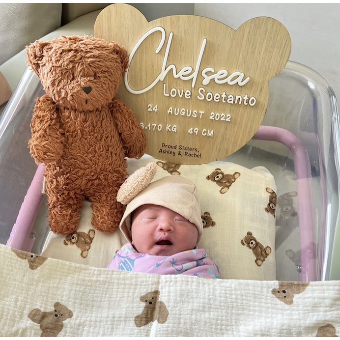 CHELSEA HOSPITAL BOARD | Papan Nama Bayi Kelahiran Baby Announcement Biodata Lahiran