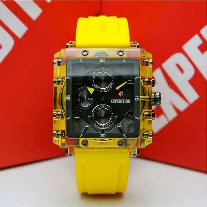 Jam Tangan Wanita Expedition E 6808 BF Yellow Original Fashion Wanita