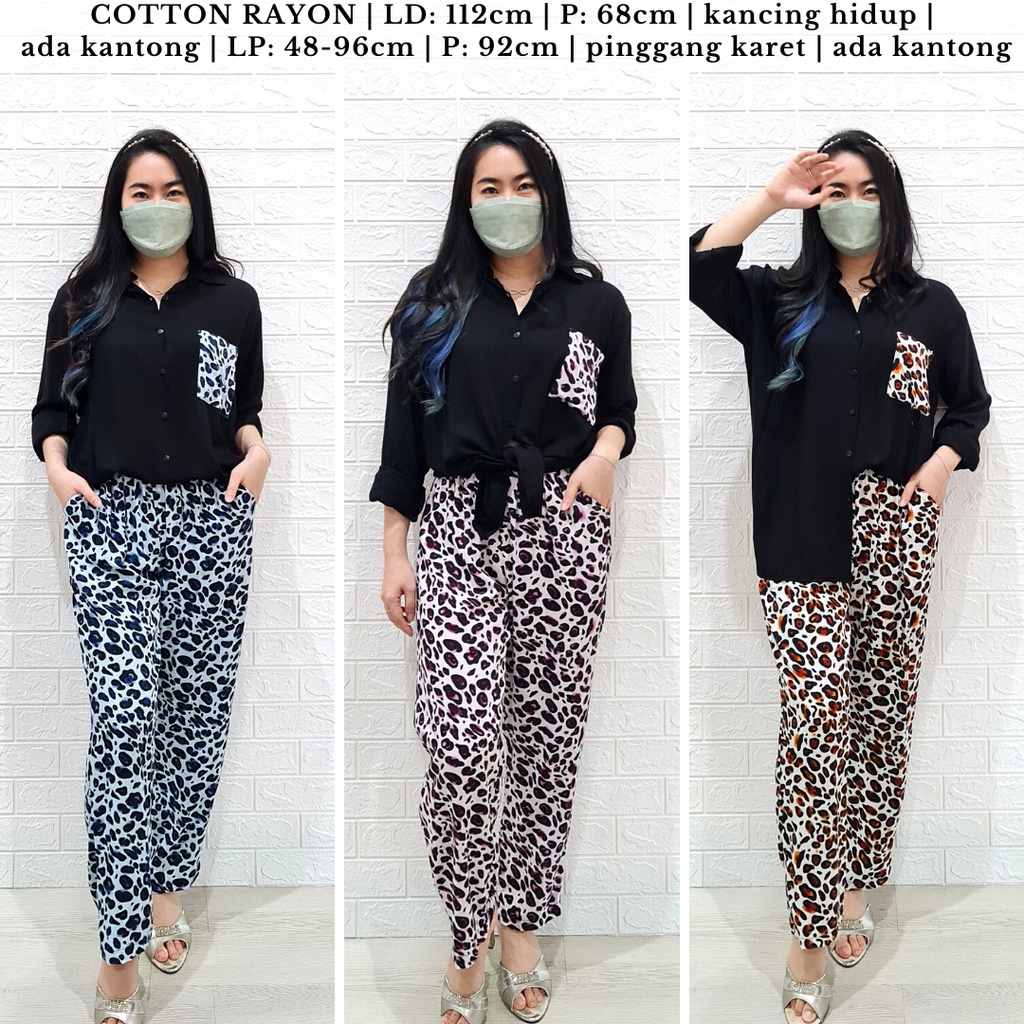 3672 leopard cotton one set katun