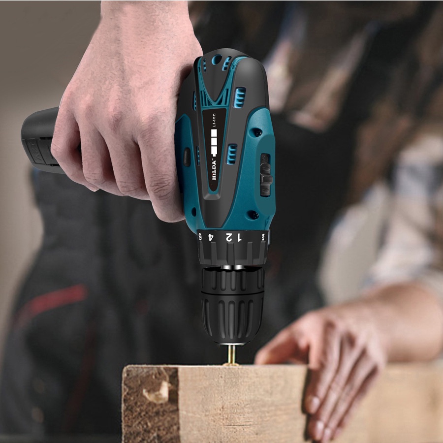 12V  Mesin Bor Baterai Cordless Drill 10MM Mesin Bor 12VCordless Drill set