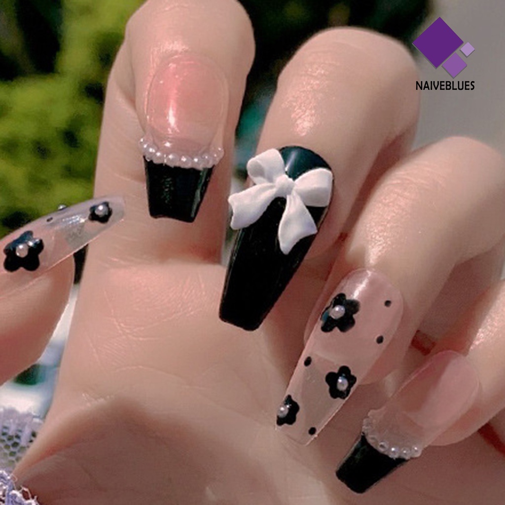 Naiveblue 50Pcs / Set Ornamen Pita Mini 3D Untuk Dekorasi Nail Art Wanita