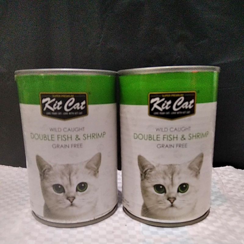 Makanan kucing Kit Cat Kaleng 400gr - Double Fish &amp; Shrimp