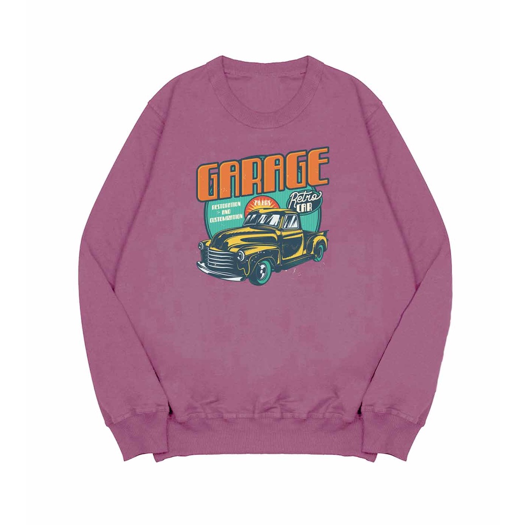 Sweater Crewneck Garage Pria Fleece M - XXL