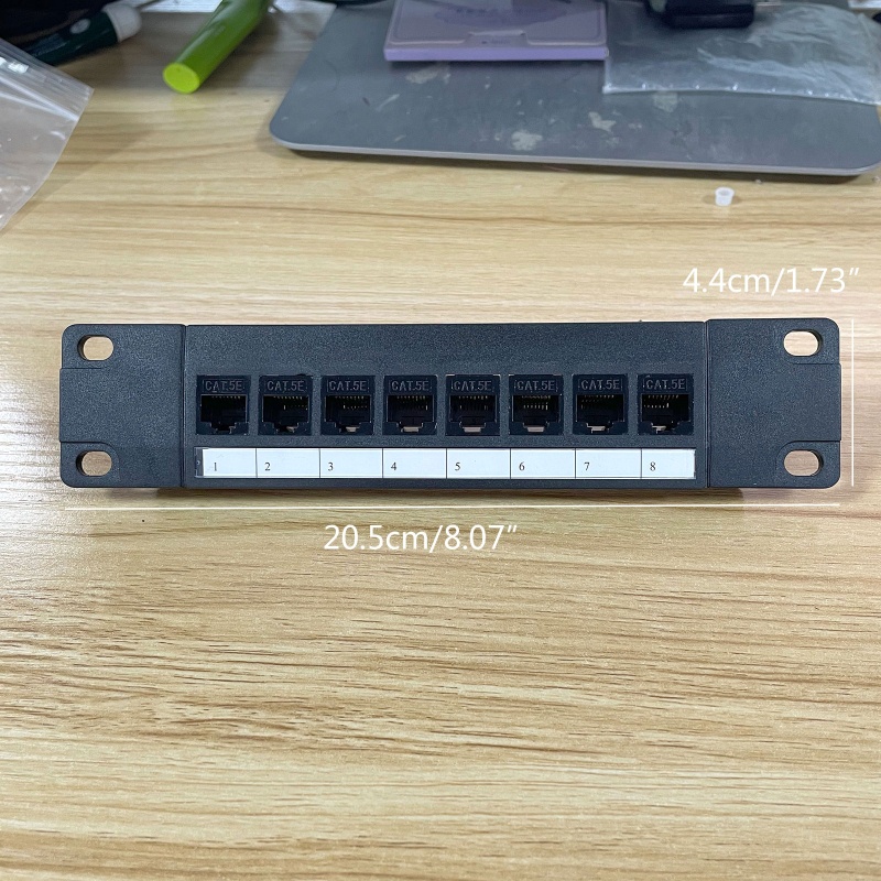 Vivi 8port Lurus-Melalui CAT5e Patch Panel RJ45 Adaptor Kabel Keystone Jack Ethernet Distribution Frame UTP