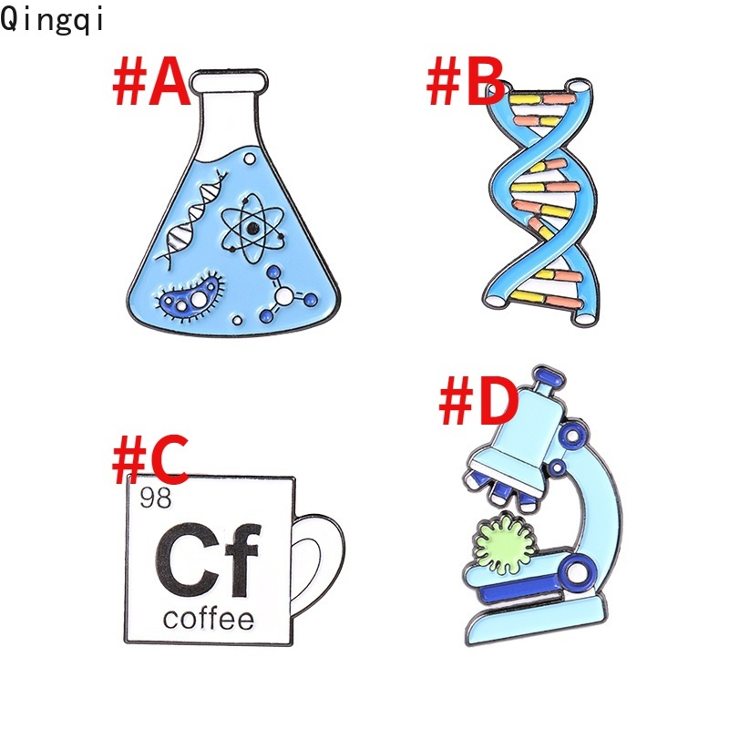 Bros Pin Enamel Desain Kartun Beaker Mikroskop Gene Untuk Anak