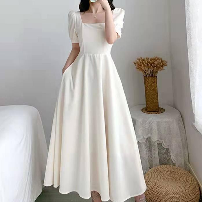 Modern.. COD Dress/Dress putih/dress putih korea/dress putih wanita/dress wanita/Dress hitam/dress k