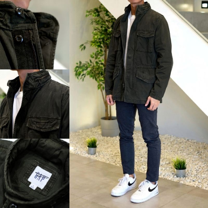 Jaket Parka GAP Hidden Hood Military Jacket Original