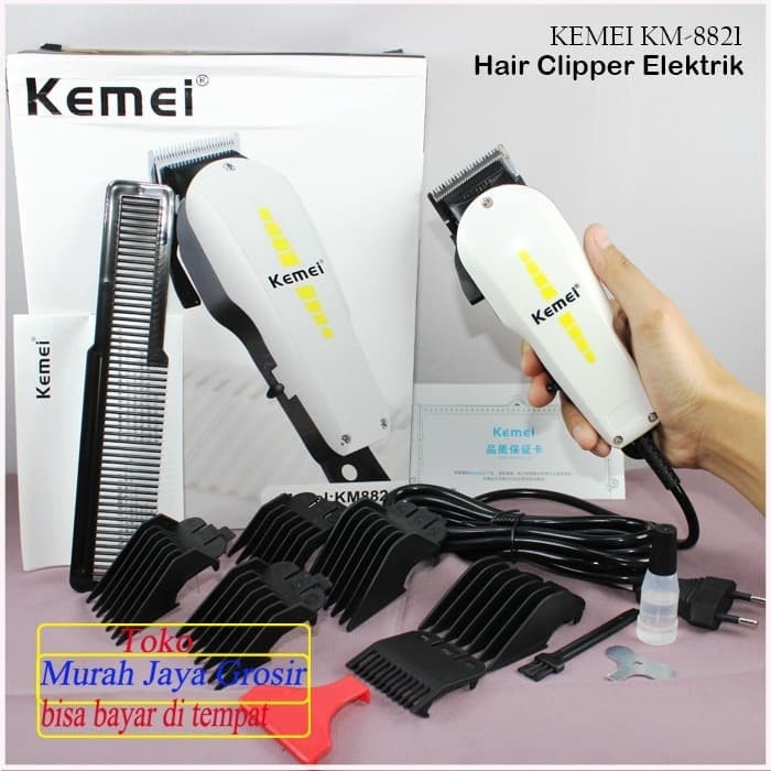 BEAUTY JAYA - Hair Clipper KEMEI KM 8821 3in1 di Charger - Alat Mesin Cukur Elektrik Rambut Kumis Jenggot Rechargeable