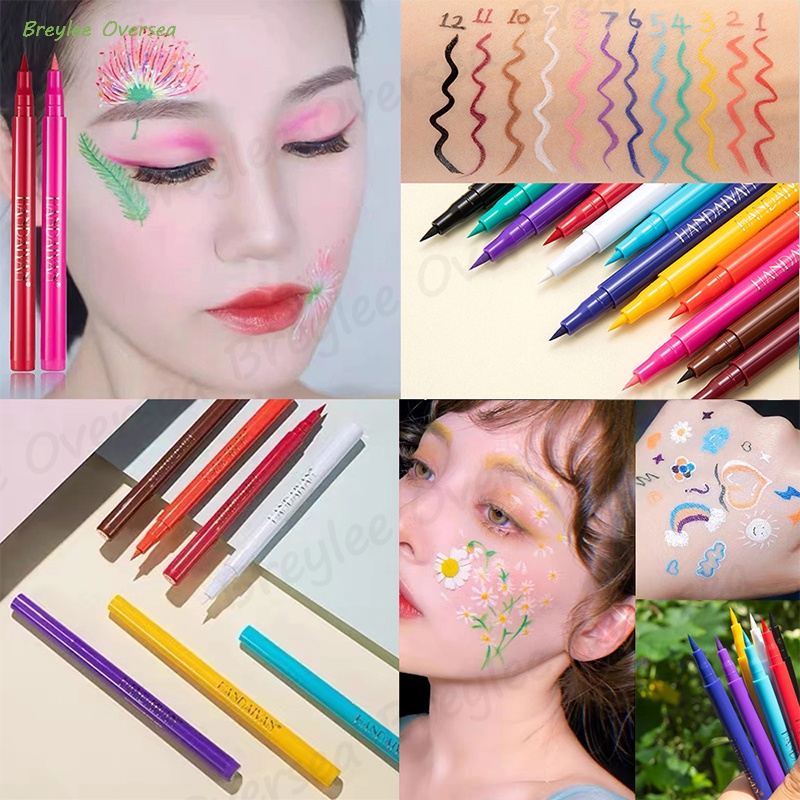 【Baru】Handaiyan/ALLPHV Eyeliner Waterproof Pencil Eyeliner Long Wear Matte Eye Liner Makeup Cosmetics Beauty Colorful Liner Makeup Warm