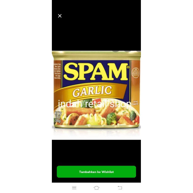 

Spam Garlic 340gr