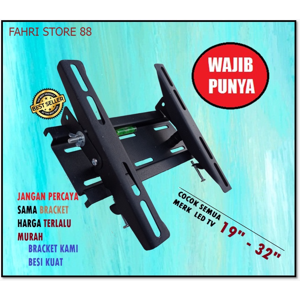 PROMO  BRACKET TV led  uk 19 sampai 32 inch PASTI COCOK BREKET TV dinding BRAKET TV semua merk breck