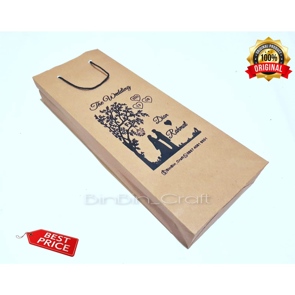 Paper Bag Tas Kertas Custom Sablon cocok untuk wadah / tempat souvenir acara nikahan dan hajatan