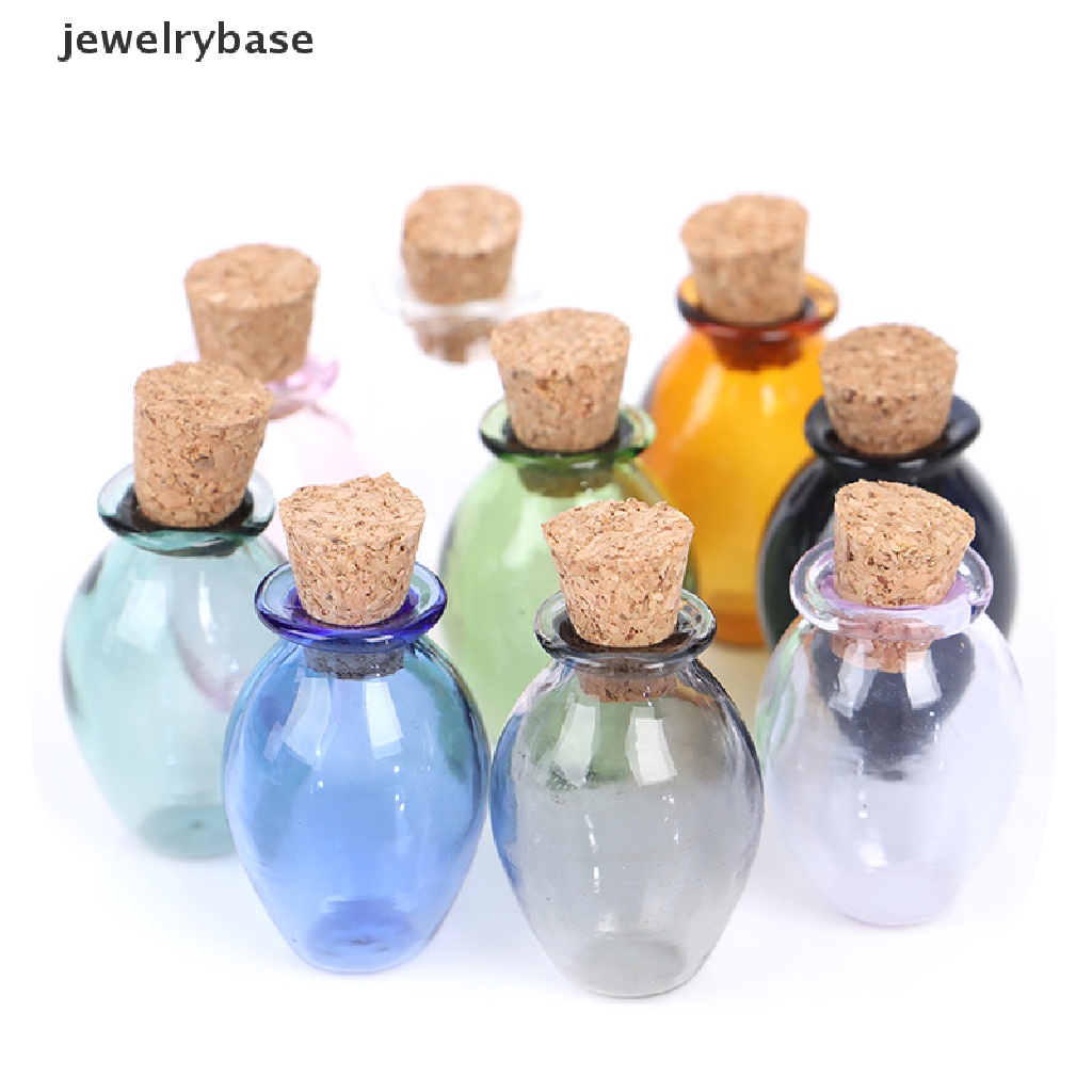 Base 2Pcs / Set Mainan Miniatur Botol Kaca Gabus Skala 1: 12 Untuk Aksesoris Rumah Boneka