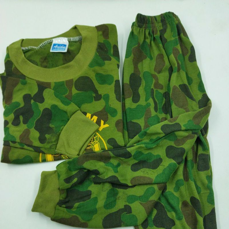 Setelan baju army panjang/baju doreng anak/baju army baju abri/baju tentara anak