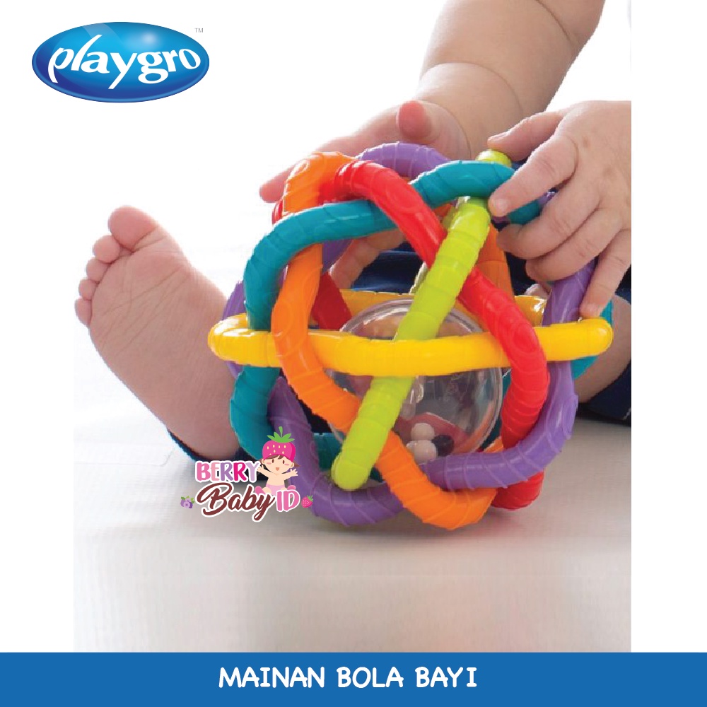 Playgro Baby Bendy Ball Rattle Mainan Bola Sensori Bayi Balita 6m+ Berry Mart