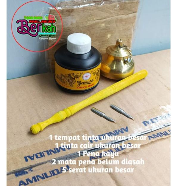 

LANGSUNG ATC.. satu set paket hemat peralatan menulis lengkap Pena tutul pena celup lugot lafadz qalam kalam pentul mata pena Bak wadah tinta mangsi yamura aras serat ares mata pena
