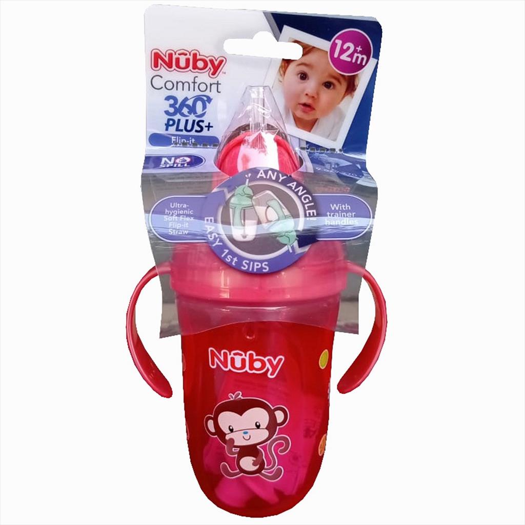 NUBY 124647 270 ml PP Comfort Flip it with Handle Red Botol