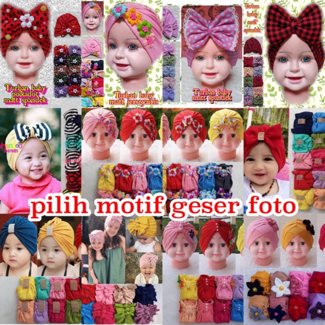 Turban anak bayi/ciput bayi/topi turban/hijab baby/jilbab anak