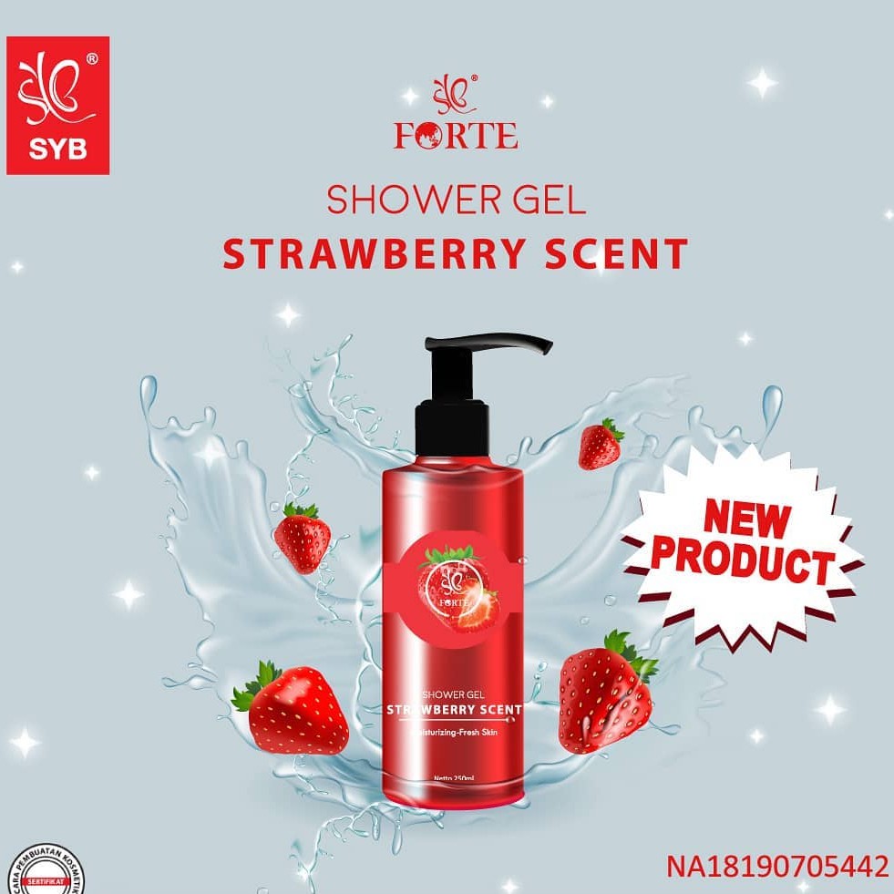 SYB FORTE SHOWER GEL STRAWBERRY-BLUEBERRY-LEMON SCENT - SABUN MANDI STROBERI SYB ORIGINAL