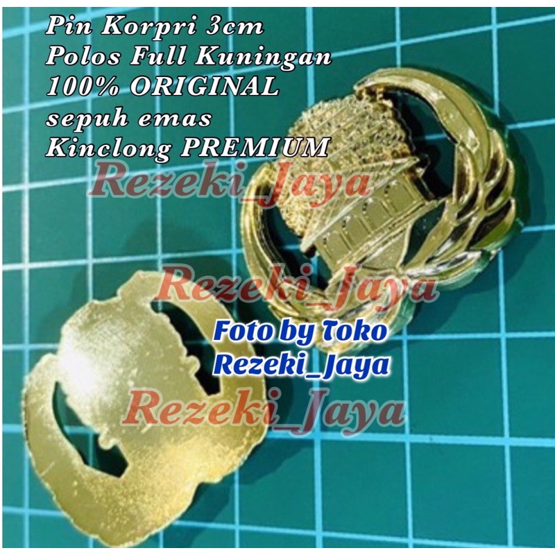 Pin KORPRI Polos Tanpa Perekat belakang 3cm Kuningan ASLI PREMIUM bangkok Satuan