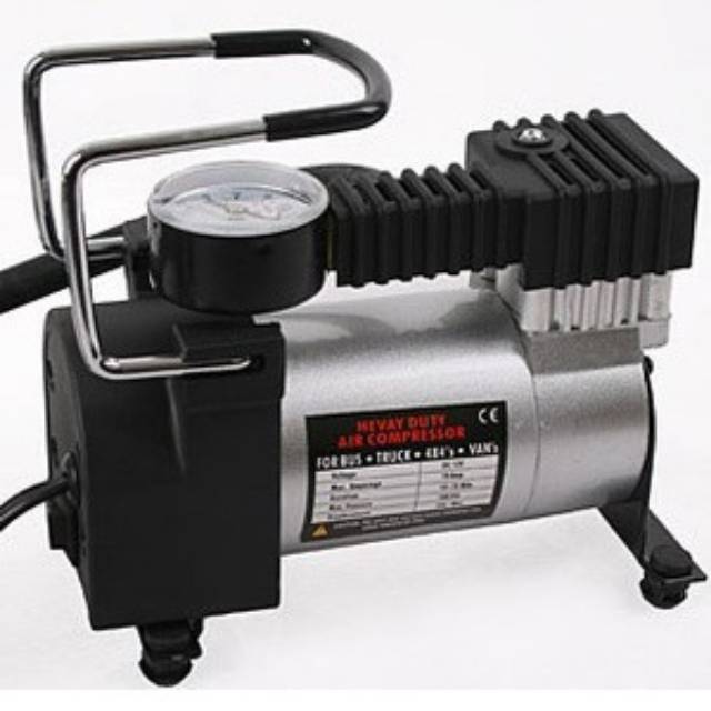 Mini Heavy Duty Air Compressor DC 12V 150 PSI - Black