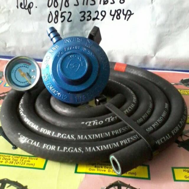 Regulator matic super indo &selang gas 3 lapis 500 psi
