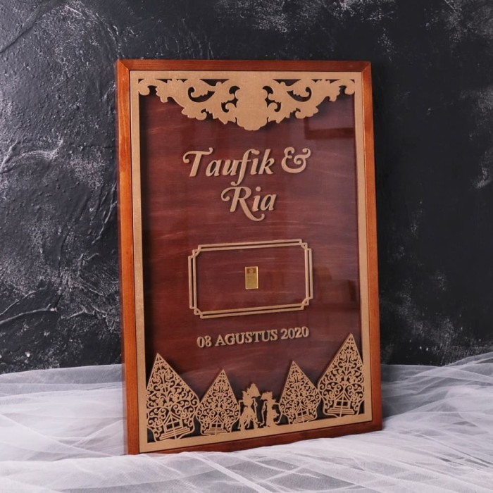 Frame Mahar Etnik | 30 x 45 cm | Bingkai Pigura Mahar Rustic | Frame Mahar Wedding