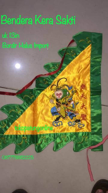 Bendera Kwan Im Bordir Halus Import