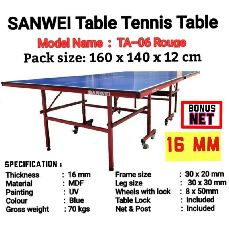 Meja Pingpong SANWEI Ta-06 Murah Import