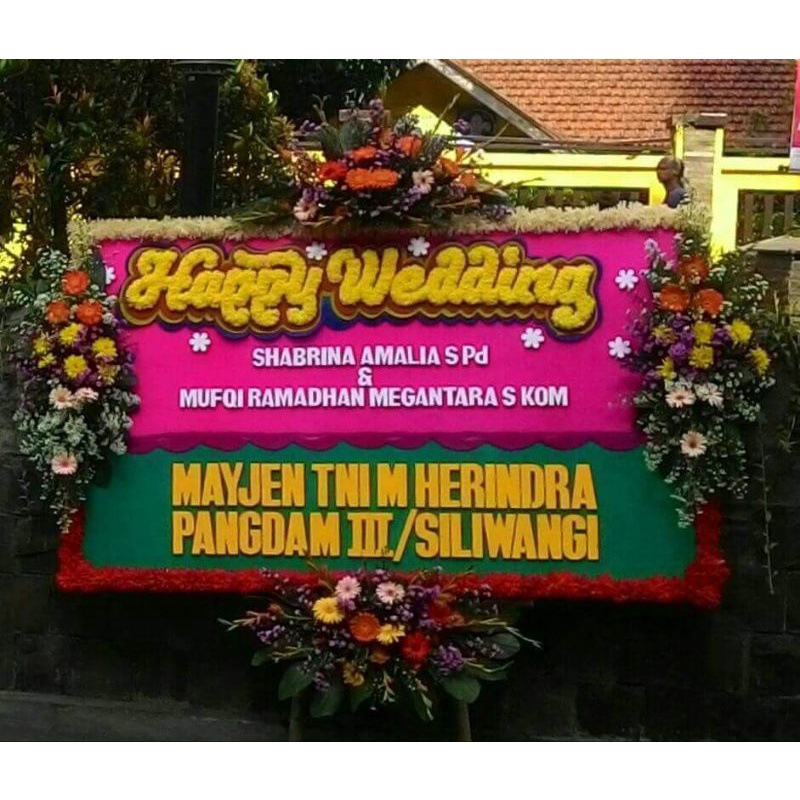 karangan bunga papan wedding bandung
