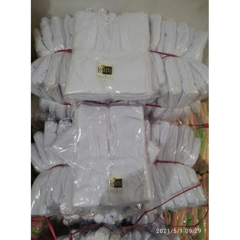 termurah lusinan 12 pcs kaos dalam elite putih tanktop putih untuk anak sekolahan wanita dewas