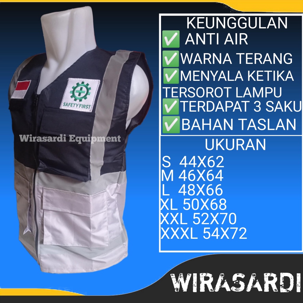 [TERBARU]ROMPI SAFETY K3 BAHAN TASLAN ANTI AIR KOMBINASI NAVY ABU WARNA TERANG