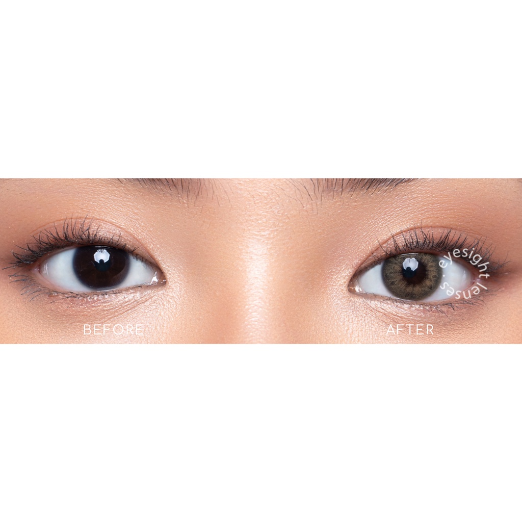 EYESIGHT LENSES Softlens Princess Bollycon DNA Hazel | Softlens Korea 14.0mm Warna Hazel Semi Terang, Bisa Normal dan Minus (2pcs/sepasang)