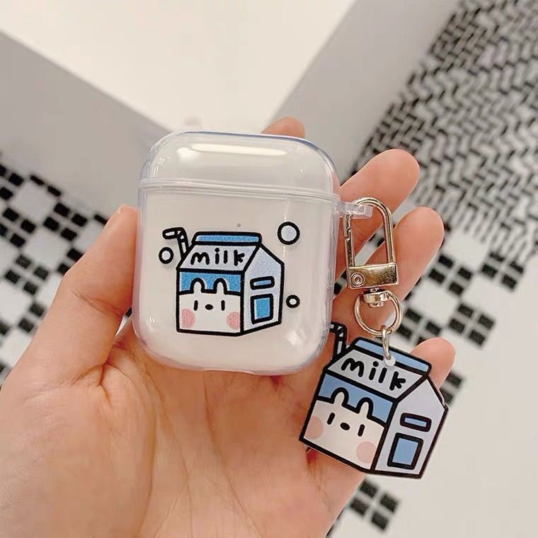 Casing soft case Silikon Transparan Motif Kartun Kelinci Untuk Apple airpods 1 / 2 generation