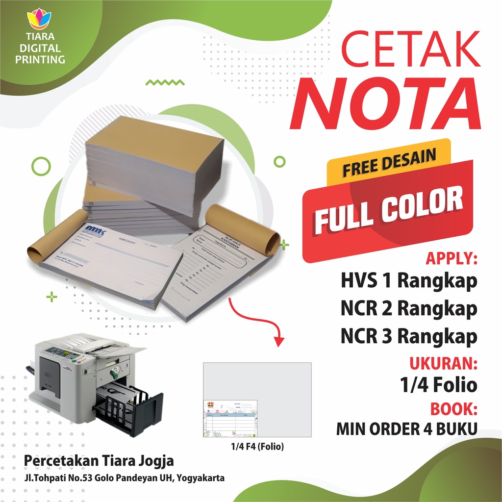 

Cetak NOTA 1/4 Folio | Free Desain | Full Color