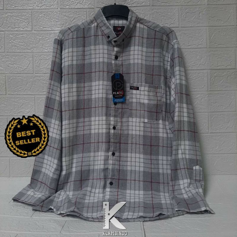 Kemeja Flanel Pria Lengan Panjang Motif Kotak Kotak Kualitas Premium M L Xl