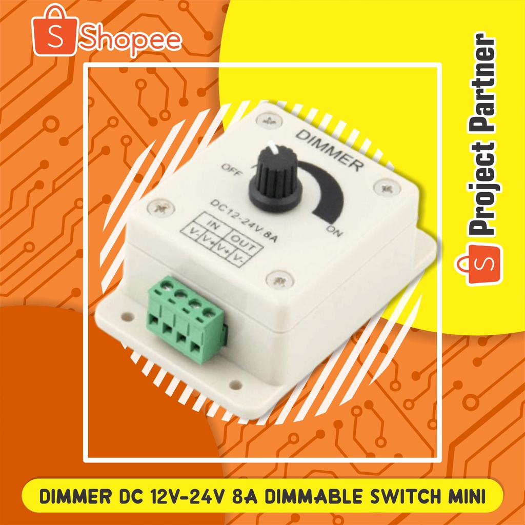 Dimmer DC 12v-24v 8A Dimmable Switch Mini