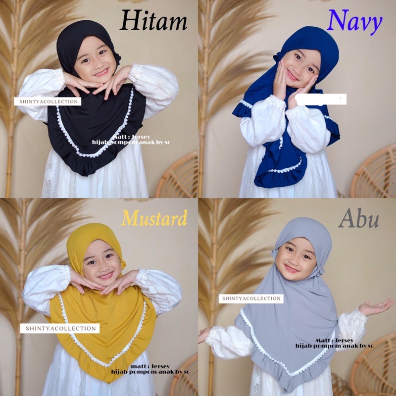 Hijab Anak pompom jersey super