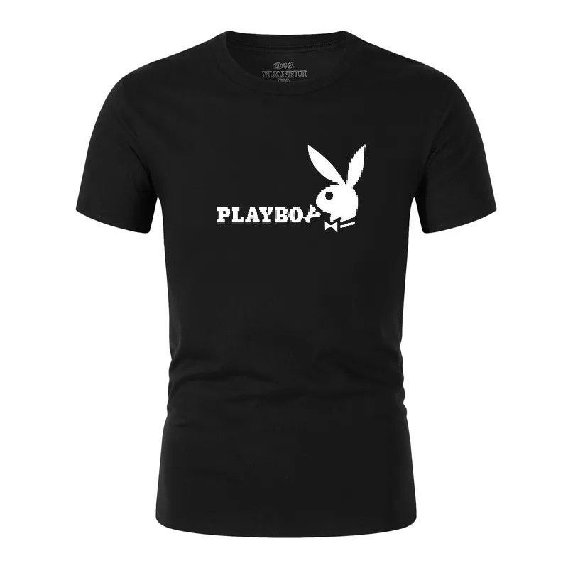 Hokyshop92 Kaos Oblong Pria Playboy Lengan Pendek Katun Tshirt Fashion Pria Dewasa Baju Distro Lokal