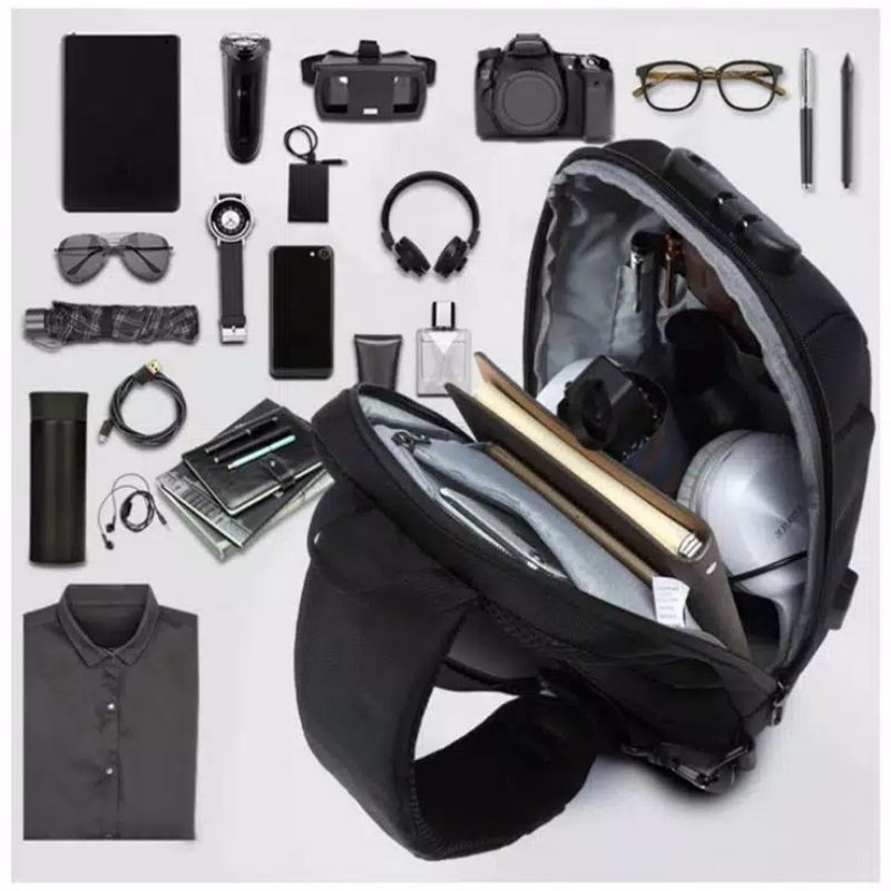 WEIXIER tas slempang premium pria port usb