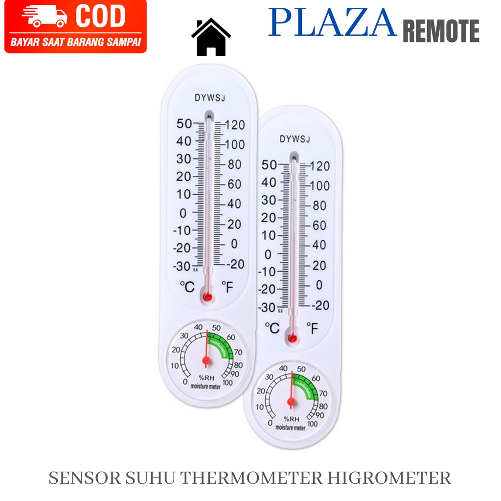 WALL THERMOMETER TEMBOK DINDING ALAT PENGATUR SUHU RUANGAN HYGROMETER 9 INCH