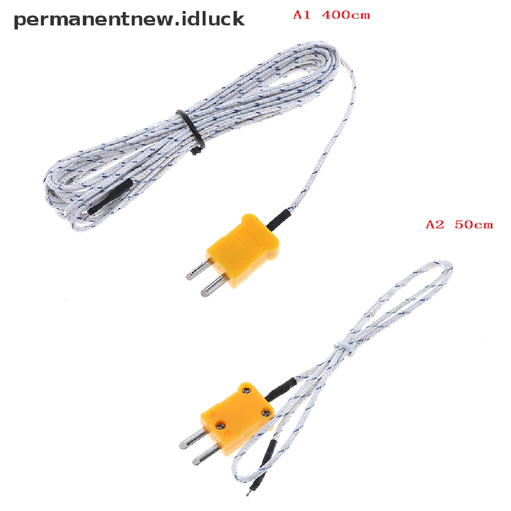 1pc Kabel probe sensor Suhu Tipe K Ukuran 0.5 / 4m