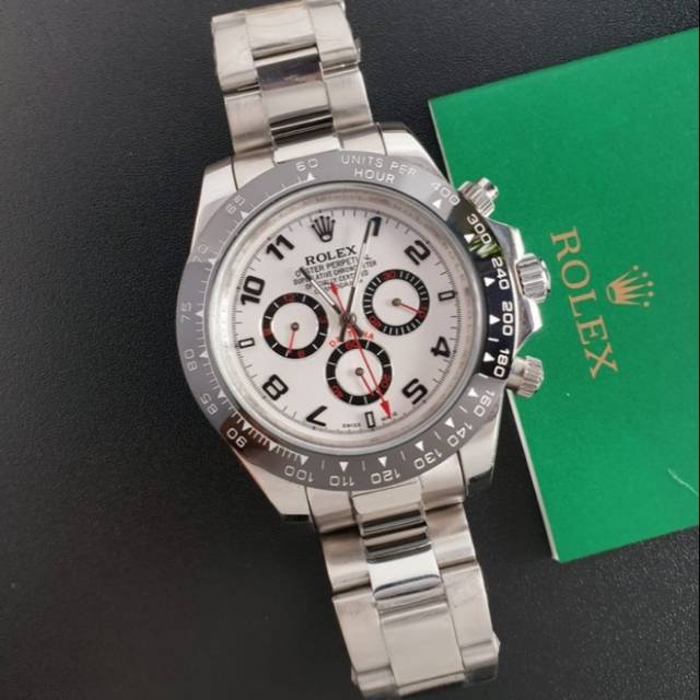 JAM TANGAN ROLEX DAYTONA SILVER RING BLACK AUTOMATIC SUPER PREMIUM AAA