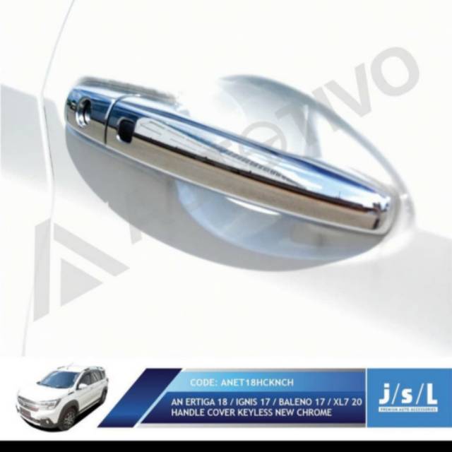 Cover handle pintu mobil  / Ignis 17/ Ertiga 18  smartkey Hitam &amp; Chrome jsl