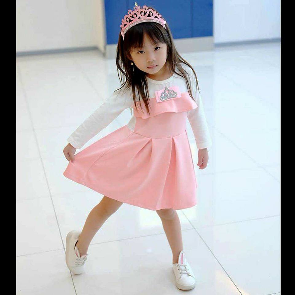 Dress Anak Cewek Tiara Crown Pink