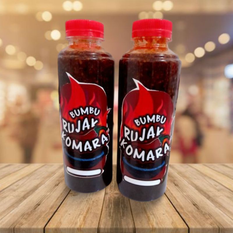 

Bumbu rujak buah kacang manis pedas kemasan botol 250 Ml